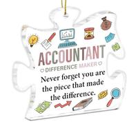 Décoration de comptable, cadeau de reconnaissance pour patron, collègue, finance, banquier, comptable, pièce de puzzle en acrylique à suspendre