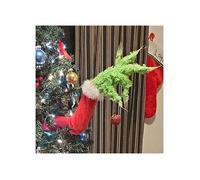 Décoration de corps d’elfe de Noël en toile de jute - thème Grinch, avec bras en peluche, pour arbre ou décoration Label