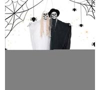 Décoration de couple pour Halloween en extérieur de jardin - Mariés effrayants Décoration Halloween | Figurine de fantôme de couple imperméable avec yeux rouges pour arbre jardin porte patio toit