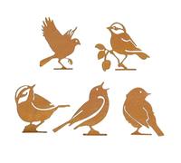 Décoration de cour à oiseaux | Panneaux vintage en fer | Piquets d'oiseaux rustiques | Décoration de jardin | pour clôture, jardinière, branche, paysage, pelouse, terrasse, anniversaire, fête de Noël