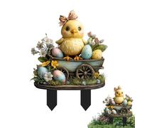 Décoration de cour de Pâques - Piquet de Pâques coloré pour pelouse, décorations esthétiques pour l'extérieur, art de jardin pour cours, arrière-cours, chemins