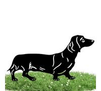 Décoration de cour pour chien, pieu en métal pour teckel,Art de la cour du teckel en métal | Décoration de jardin d'extérieur avec chien noir, silhouettes décoratives pour le chemin du cor