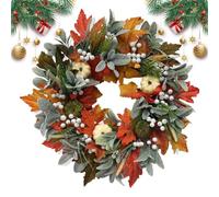 Décoration de Couronne d'automne-décor de Feuilles d'érable de, Guirlande de cheminée Murale de Thanksgiving d'halloween, Couronne de Porte de récolte d'automne pour Porche, Affichage de Ta