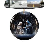 Décoration de crèche de Noël - Décoration de crèche de Noël à suspendre décorative pour voiture | Décorations de Noël en acrylique 2D, décorations suspendues pour arbres de Noël, décoration chrétienne