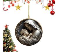 Décoration de crèche de Noël en acrylique 2D - Décorations de Noël chrétiennes - pour arbre de jardin, Pâques, vacances, bibliothèque, intérieur de voiture, poignée de porte, branches