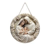Décoration de crèche de Noël pour sapin de Noël - Décoration de vacances - Décoration religieuse Jésus pour mur intérieur, fenêtre, salon, porte d'entrée