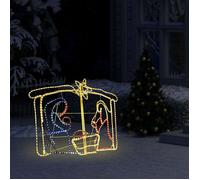 Décoration de crèche de Noël - vidaXL - 240 LED - 116x41x87 cm - Blanc chaud - Multicolore - PVC et acier - IP 44