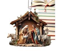 Décoration de crèche pour sapin de Noël, crèche de Noël - Décoration de crèche 3D en acrylique - Décoration de sapin de Noël pour décorations chrétiennes
