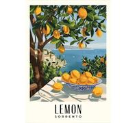Décoration de cuisine, affiche de citron de la côte, peinture sur toile de voyage en Italie, images d'art mural pour la maison et la chambre 30x40cm sans cadre