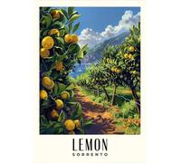 Décoration de cuisine, affiche de citron de la côte, peinture sur toile de voyage en Italie, images d'art mural pour la maison et la chambre 21x30cm sans cadre