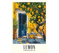 Décoration de cuisine, affiche de citron de la côte, peinture sur toile de voyage en Italie, images d'art mural pour la maison et la chambre 30x40cm sans cadre