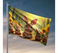 Décoration de cuisine amusante avec cinq lapins mignons profitant d'une journée ensoleillée - Accessoires de bateau de pêche - Décoration amusante pour chambre à coucher (30 x 45 cm)