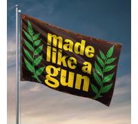 Décoration de cuisine amusante robuste et prête : drapeau fabriqué comme un pistolet drapeaux amusants pour dortoir universitaire (120 x 180 cm)