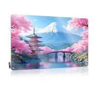 Décoration de cuisine Cacao - Fleurs de cerisier et Mont Fuji Serenity Collection Suspension murale rustique (20 x 30 cm)