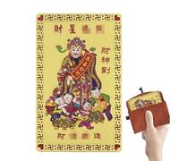 Décoration de Dieu de Richesse | Carte Traditionnelle Portable Cuivre Or - Décoration du Nouvel An Chinois,Pour Voitures Tables à Manger Présentoir Accueil École Bureaux Cafés Librairies Banques