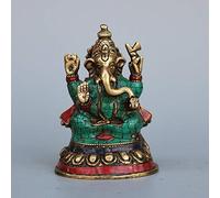 Décoration de Dieu en Forme de Trompe d'éléphant en cuivre Pur Turquoise du Népal, comme Le Dieu de la Richesse, Bouddha, décoration de la Maison