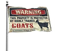 Décoration de dortoir amusante avec inscription « This Property Is Protected By A Highly Trained Goat Flag » - Décoration de chambre amusante - Décoration et accessoires (30 x 45 cm)