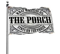 Décoration de dortoir amusante avec inscription « What Happens On The Porch Stays On The Porch Stays On The Porche » - Décoration de chambre amusante - Décoration et accessoires (30 x 45 cm)