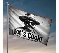 Décoration de dortoir amusante Let's Cook! - Drapeau vintage de chef occidental pour chambre de filles et hommes (60 x 90 cm)