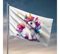 Décoration de dortoir pour homme - Licorne magique avec crinière colorée et corne - Drapeaux amusants pour dortoir universitaire (120 x 180 cm)