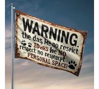 Décoration de dortoir pour homme Respect My Personal Space : A Warning Sign For Dog Lovers! Flag The Room Decorations Outdoor Patio Decor (60 x 90 cm)