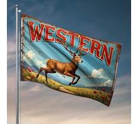 Décoration de dortoir universitaire - Cerf occidental dans un champ fleuri - Décoration de maison (120 x 180 cm)