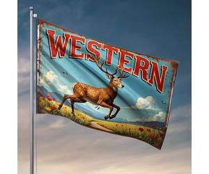 Décoration de dortoir universitaire - Cerf occidental dans un champ fleuri - Décoration de maison (120 x 180 cm)