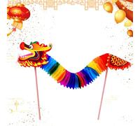 Décoration de Dragon en Papier Chinois - Guirlande du Nouvel an DIY Dragon Dance - Marionnette Dragon en Papier du Nouvel an, de décoration intérieure, Jouets éducatifs de créativité