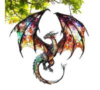 Décoration de dragon fantastique, attrape-lumière en acrylique, décoration de fenêtre colorée, 23 cm, design réfléchissant à la lumière du soleil, pièce d'art à suspendre, multicolore, une pièce