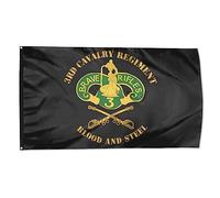 Décoration De Drapeau 3E Régiment De Cavalerie Blindée Suspendre Bannière Double Face Drapeaux Décoratif Pour Fête Patio Intérieur 3X5 Ft