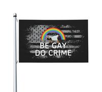 Décoration De Drapeau Être Gay, Commettre Un Crime Amusant Drapeaux Décoratif Double Face Bannière De Cour Pour Fête Patio Maison 3X5 Ft