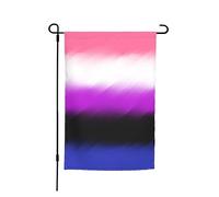 Décoration de Drapeau Fierté de la fluidité de genre Bannière 12x18 Inch | Double Face Drapeau Jardin Suspendre Bannière décorative pour D'Intérieur Pelouse Bureaux