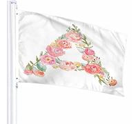 Décoration de drapeau floral 0,9 x 1,5 m Guirlande Feuille Bouquet Botanique Belle Fleur Lettre Plante Bloom Élé Polyester Motif Imprimé Décoration Extérieure pour Maisons et Jardins
