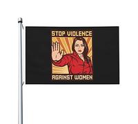 Décoration De Drapeau Halte À La Violence Contre Les Femmes Uv Fade Résistant Drapeau Décoratif De Jardin Imperméable Bannière Pour Intérieur Ferme Extérieure 3X5 Ft