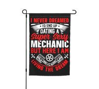 Décoration De Drapeau Je N'Aurais Jamais Imaginé Finir Par Sortir Avec Un Mécanicien Super Sexy. Imperméable Drapeau De Bienvenue Durable Bannière Pour Intérieur Bureaux 12X18 Inch