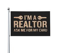 Décoration De Drapeau Je Suis Agent Immobilier Imperméable Décoration De Jardin Double Face Bannière Décorative Pour Porche Intérieur Extérieure 3X5 Ft