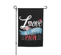 Décoration De Drapeau L'Amour C'Est Avant Tout La Douleur Suspendre Drapeau Décoratif Double Face Bannière Pour Patio Extérieure Balcon 12X18 Inch