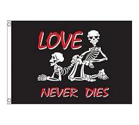 Décoration De Drapeau L'Amour Des Pirates Ne Meurt Jamais Suspendre Bannière De Cour Amusant Décoration De Jardin Pour Maison D'Intérieur Patio 3X5 Ft