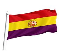 Décoration De Drapeau L'Espagne Durant La Seconde République Espagnole (1931-1939) Double Face Drapeau Décoratif Imperméable Bannière Décorative Pour Bureaux Extérieure Fête 3X5 Ft