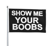 Décoration De Drapeau Montre-Moi Tes Seins Double Face Drapeaux De Jardin Suspendre Bannière De Cour Pour Fête Extérieure Pelouse 3X5 Ft