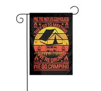 Décoration De Drapeau Nous Ne Sommes Pas Alcooliques Ils Vont À Des Réunions. Nous Sommes Des Ivrognes Nous Allons Camper. Suspendre Drapeau Amusant Bannière Pour Porche Ferme 12X18 Inch