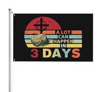 Décoration De Drapeau Pâques : Il Peut Se Passer Beaucoup De Choses En 3 Jours (Religieux) Amusant Bannière Durable Drapeau Pour Extérieure Bureaux Pelouse 3X5 Ft