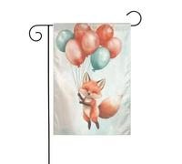 Décoration De Drapeau Petit Renardeau Avec Des Ballons Suspendre Décoration De Jardin Durable Bannière Pour Intérieur Patio Bureaux 12X18 Inch