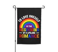Décoration De Drapeau S'Aimer Soi-Même Est Le Début D'Une Histoire D'Amour Qui Dure Toute Uv Fade Résistant Drapeaux De Jardin Amusant Bannière De Cour Pour Maison Ferme Fête 12X18 Inch