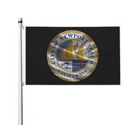 Décoration De Drapeau Sea Dog De Newport Beach, Californie Durable Bannière Uv Fade Résistant Drapeaux De Cour Pour Bureaux Patio Ferme 3X5 Ft