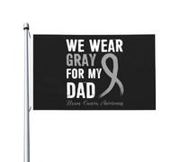 Décoration De Drapeau Sensibilisation Au Cancer Du Cerveau : Nous Portons Du Gris Pour Mon Père Imperméable Drapeaux De Jardin Uv Fade Résistant Bannière Décorative Pour Fête Porche 3X5 Ft