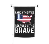 Décoration De Drapeau Terre Libre Grâce Aux Braves Suspendre Drapeau De Bienvenue Durable Bannière Décorative Pour Porche Intérieur Fête 12X18 Inch