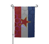 Décoration De Drapeau Yougoslavie Uv Fade Résistant Drapeaux De Jardin Imperméable Bannière De Cour Pour D'Intérieur Porche Pelouse 12X18 Inch