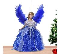 Décoration de en forme d'ange - 22 x 13 cm à suspendre pour la maison et les magasins, ange doux avec robe pailletée et ailes pour chambre d'enfant et cadeau