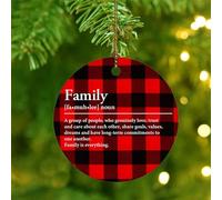 Décoration de famille avec nom de famille - Dictionnaire amusant et minimaliste - Décorations de Noël - Décorations de sapin de Noël - Décoration de ferme en céramique - Cercle d'ornement pendentif
